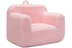 ALIMORDEN Kids Ultra-Soft Snuggle Foam Filled Chair, Toddler Cuddly Sherpa Reading Couch for Boys and Girls, Pink