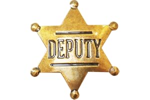 SHLAQIWA Sheriff Badges Metal Deputy Badges Police Badge Detective Badge Sheriff Gear Western Police Vest Badges for Boys and Girls, Cowboy Party, Dress-Up Parties, Decoration Badge