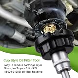 Spurtar 64mm Oil Filter Cap Wrench for Toyota/Lexus 2.5-5.7L 3/8 Drive view 2