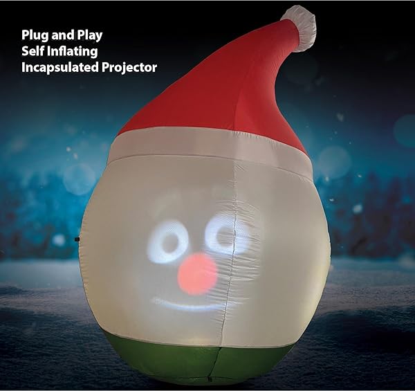 ANIMAT3D INFLATABLE MR. CHILL TALKING ANIMATED INFLATABLE SNOWMAN WITH BUILT IN 56 INCH HD SCREEN AND BUILT IN PROJECTOR + SPEAKER INCLUDES 30 MINUTES OF CONTENT