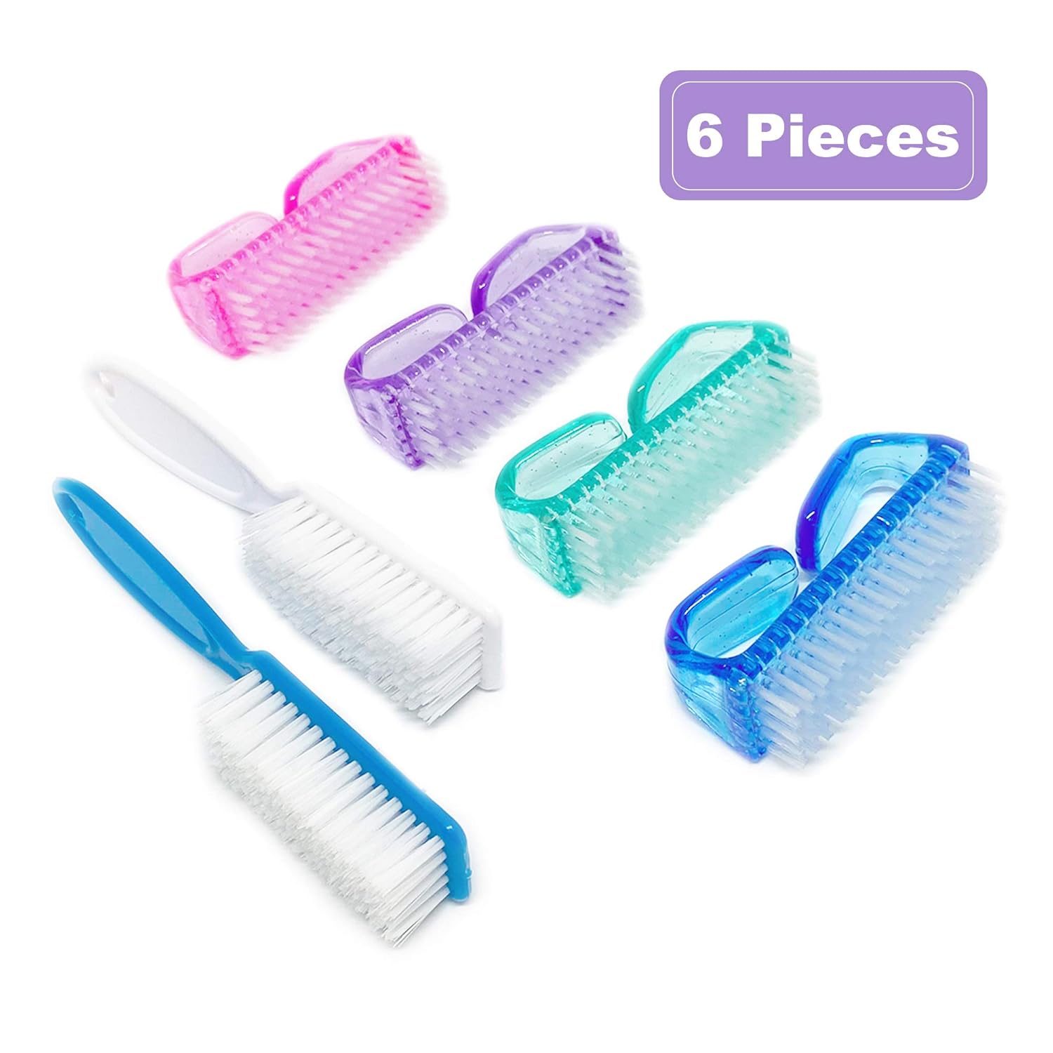 Nail Brush Fingernail Brush Cleaner Hand Scrub Cleaning Brush for Toes Shower (Four Colors) : Beauty