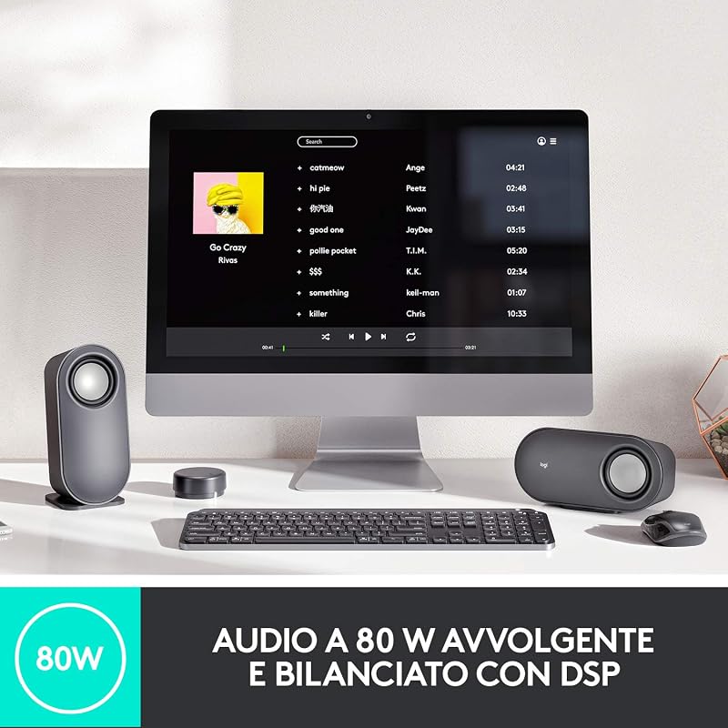 Z407 Altoparlanti Bluetooth per computer con subwoofer e controllo wireless, audio avvolgente, audio premium con ingressi multipli, altoparlanti USB - Nero