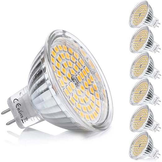 Yafido 6er GU5.3 MR16 LED Warmweiß 12V 5W MR 16 Ersatz für 35W Halogen Lampen GU 5.3 2800K 400 Lumen Birne Leuchtmittel 120°A