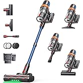 Cordless Vacuum Cleaner, 650W 55KPA 70Mins Vacuum Cleaners for Home, Upgraded Stick Vacuum with Extra Mattress Cleaning Tool, Self-Standing, Anti-Tangled Vacuum Cordless for Pet Hair/Floors/Carpets