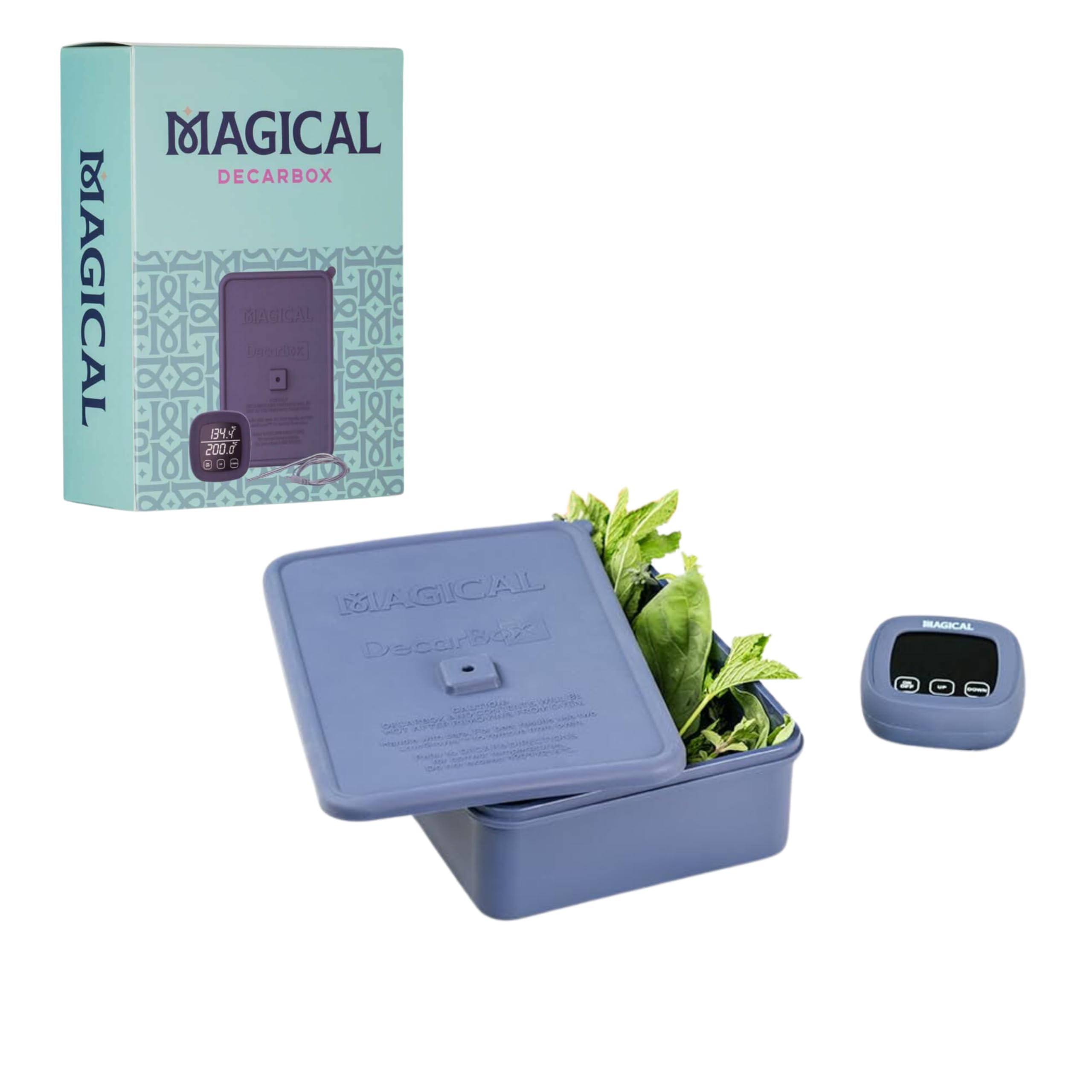 Magical Butter Oven Digital Thermometer with Decarb Box - Decarboxylation Container Heat Resistant - Silicone Oven Baking Accessories