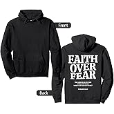 Faith over fear for men, women, teens, children. Christian Pullover Hoodie