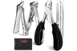 FUMAX Toenail Clippers for Thick Toenails for Seniors, Heavy Duty Large Toe Nail Clippers for Men with Wide Opening, Ingrown Mens Toenail Clippers Long Handle Fingernail Clipper Nail Cutter Gifts for Men