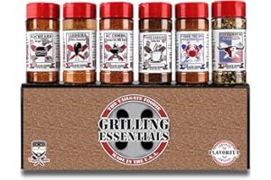 THE TAILGATE FOODIE Rare Pitmaster Gourmet Seasonings | 8 pc Grill Essentials Gift Set | 6 Secret Competition BBQ Spice Blends for Ribs, Pork, Brisket, Chicken, Fish, Steak *Great Christmas Gift*
