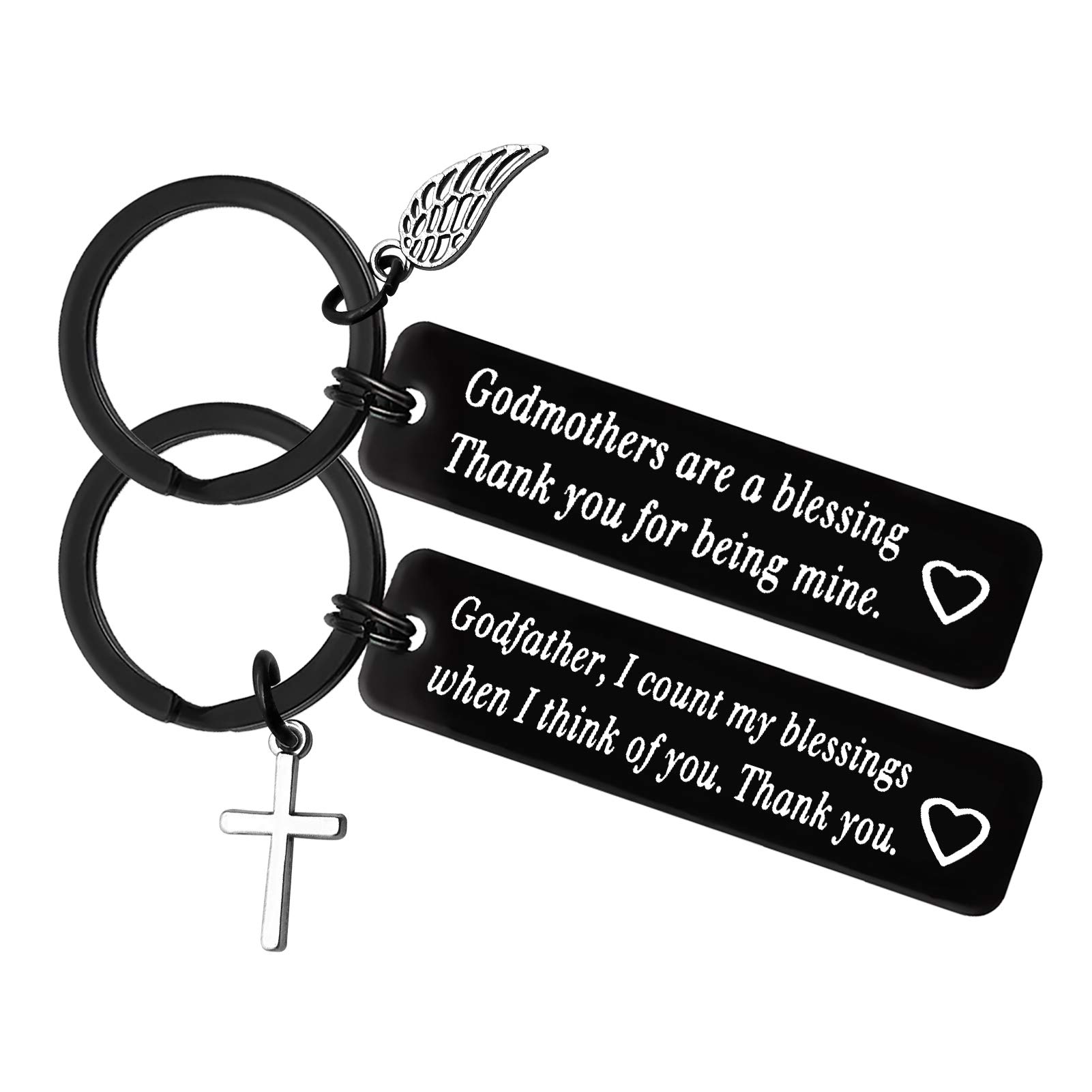 Godmother Godfather Keyring Keychain Godparent Gifts from Godchild Appreciation Keyring Christening Gift Baptism Gift Thank You Gift Christmas Birthday Gift for Godmother Godfather Mother's Day Gift