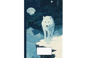 White Wolf Journal: Winter Moon Fantasy Notebook: Mystical Arctic Wolf Composition Book for Writing, Note Taking, and Creativ