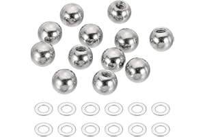 uxcell 12Pcs M4 x 9mm Threaded Ball Knobs, Carbon Steel Thread Cap Nuts Knob Ball Nuts Knob Caps Nut Cover Screw Caps Balls L