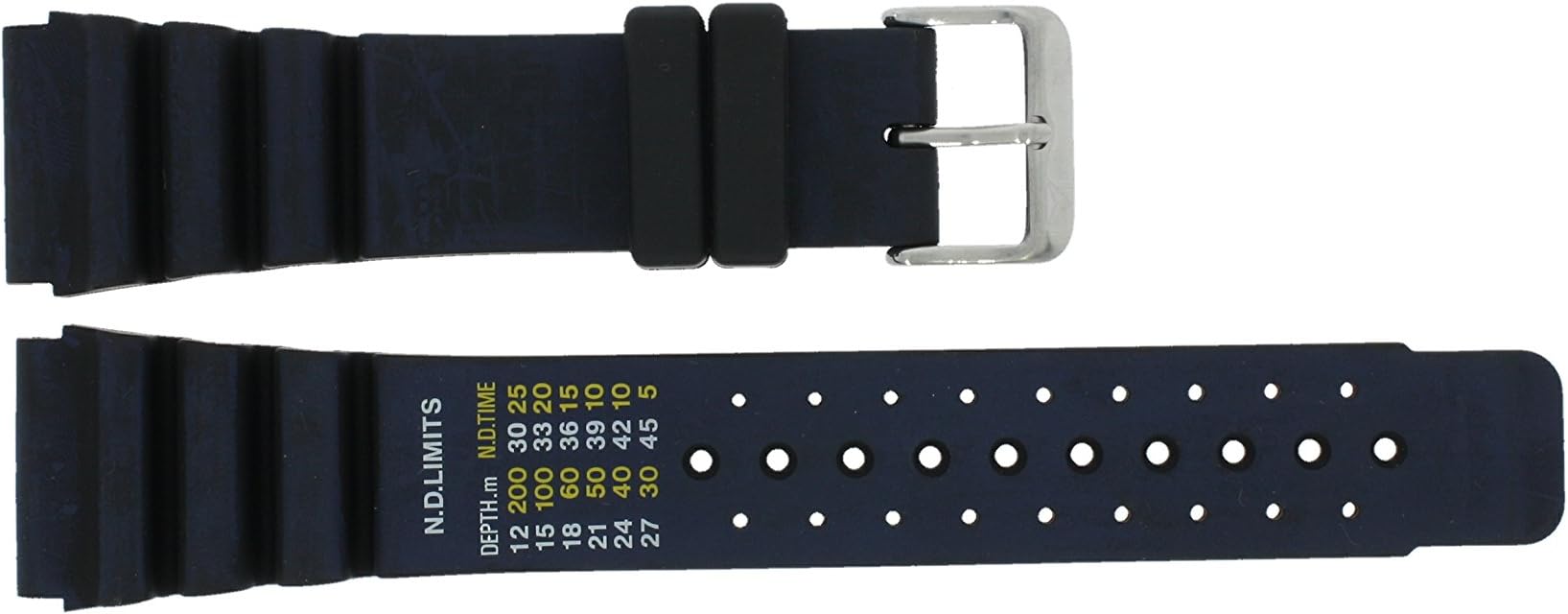 Dutch Forces Watch Strap 12750-BL Rubber/Plastic Blue 24mm (Only Watch Strap - Watch NOT Included!)