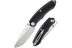 REMETTE Pocket Knife for Men,Wild Species Folding Knife,3.55" 14C28N Blade G10 Handle,Front Flipper EDC Knives with Thumb Studs Opener,Outdoor Camping Hiking Knife