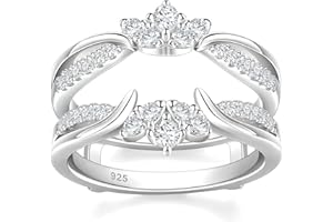 SHELOVES Moissanite Ring Enhancers for Engagement Rings Guard Stacking Wedding Bands 925 Sterling Silver Sz 5-10