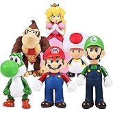 Isaneihas 6-Pack Mario Figures - Mario & Luigi, Yoshi Action Figures (5 inch)
