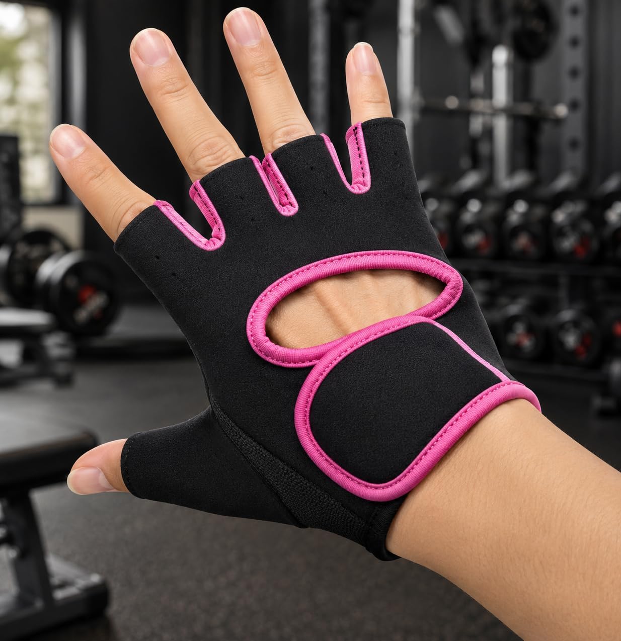 Luva para Academia Premium Antiderrapante em Neoprene Respirável, Ajustável e Confortável, Proteção Contra Calos para Musculação, Fitness e Ciclismo Unissex – Qualidade Premium LNMAX®