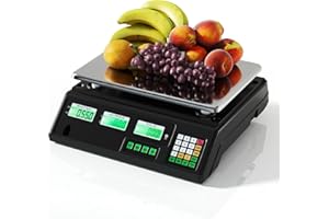 Goplus 88lb/40kg Price Computing Scale, Digital Commercial Food Scale with Counting Function, Stainless Steel Platform, Dual 