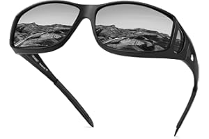 URUMQI Sunglasses Fit Over Glasses, Polarized 100% UV Protection Wrap-around Sunglasses for Men & Women Driving