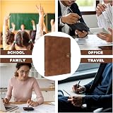 FYY A5 Leather 6 Ring Binder Notebook with Refill Sheets Brown view 6