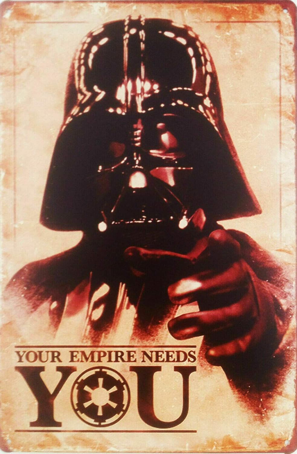 FIKR Your Empire Needs You! Metal Plaque | Star Wars Darth Vader Fun Movie Tin Sign,Vintage Metal Pub Club Cafe bar Home Wall Art Decoration Poster Retro 8x12 inches