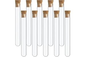 PATIKIL 3ml Test Tubes, 25pcs 2.95x0.39in Glass Clear Round Bottom Test Tube Containers with Stopper for Bead Party Candy Bath Salt Storage Scientific Experiment Plant Propagation