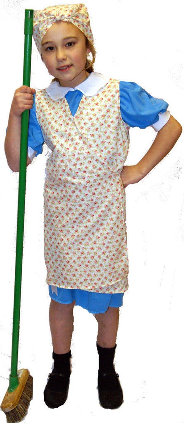 World Book Day-Girl-1940's-Wartime FLORAL PINNY & HEADSCARF Child's Costume – All Ages (Teen)