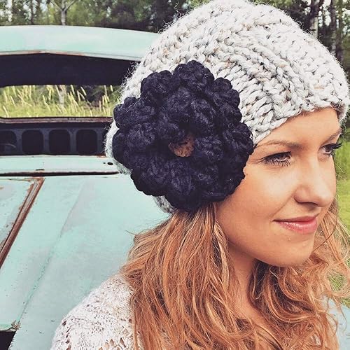 winter hat with flower