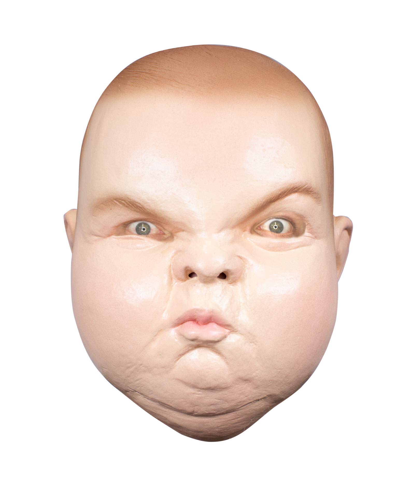 Ghoulish Productions - Grumpy Baby Mask, Humor Line, Resilient Latex Costume, Hand-Painted, Halloween, Football, Carnival Parade, Costume Party, One Adult Size