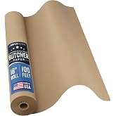 Brown Kraft Butcher Paper Roll - 18 Inch x 100 Feet - USA Made - Food-Grade Paper for Wrapping and Smoking Meat, BBQ, Grilling, Perfect Brisket Crust - Durable, Unbleached, Uncoated &amp; Unwaxed