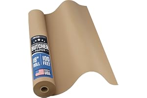 BRYCO GOODS Brown Kraft Butcher Paper Roll - 18 Inch x 100 Feet - USA Made - Food-Grade Paper for Wrapping and Smoking Meat, BBQ, Grilling, Perfect Brisket Crust - Durable, Unbleached, Uncoated & Unwaxed
