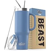 Beast 50 oz Tumbler with Handle Stainless Steel Vacuum Insulated Coffee Ice Cup Double Wall Travel Flask (Stormy Sky Blue)