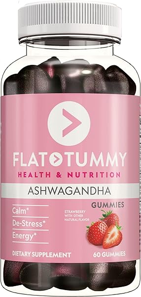 FLAT TUMMY TEA ASHWAGANDHA GUMMIES (60 COUNT) FEAT. LEMON BALM – DESTRESS,CALM,NATURAL ENERGY VEGAN,GLUTEN-FREE,GELATINE-FREE MADE WITH CLINICALLY STUDIED SENSORILL® FOR STRESS MANAGEMENT