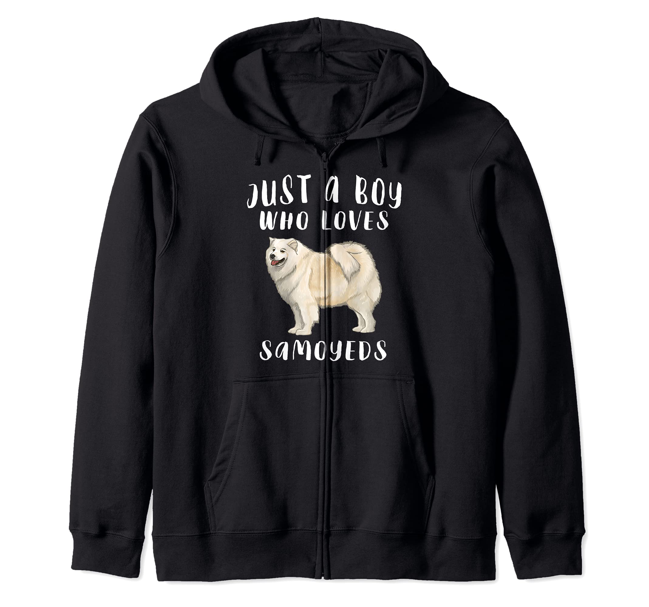 Im Just A Boy Who Loves Samoyeds Dog Lover Zip Hoodie