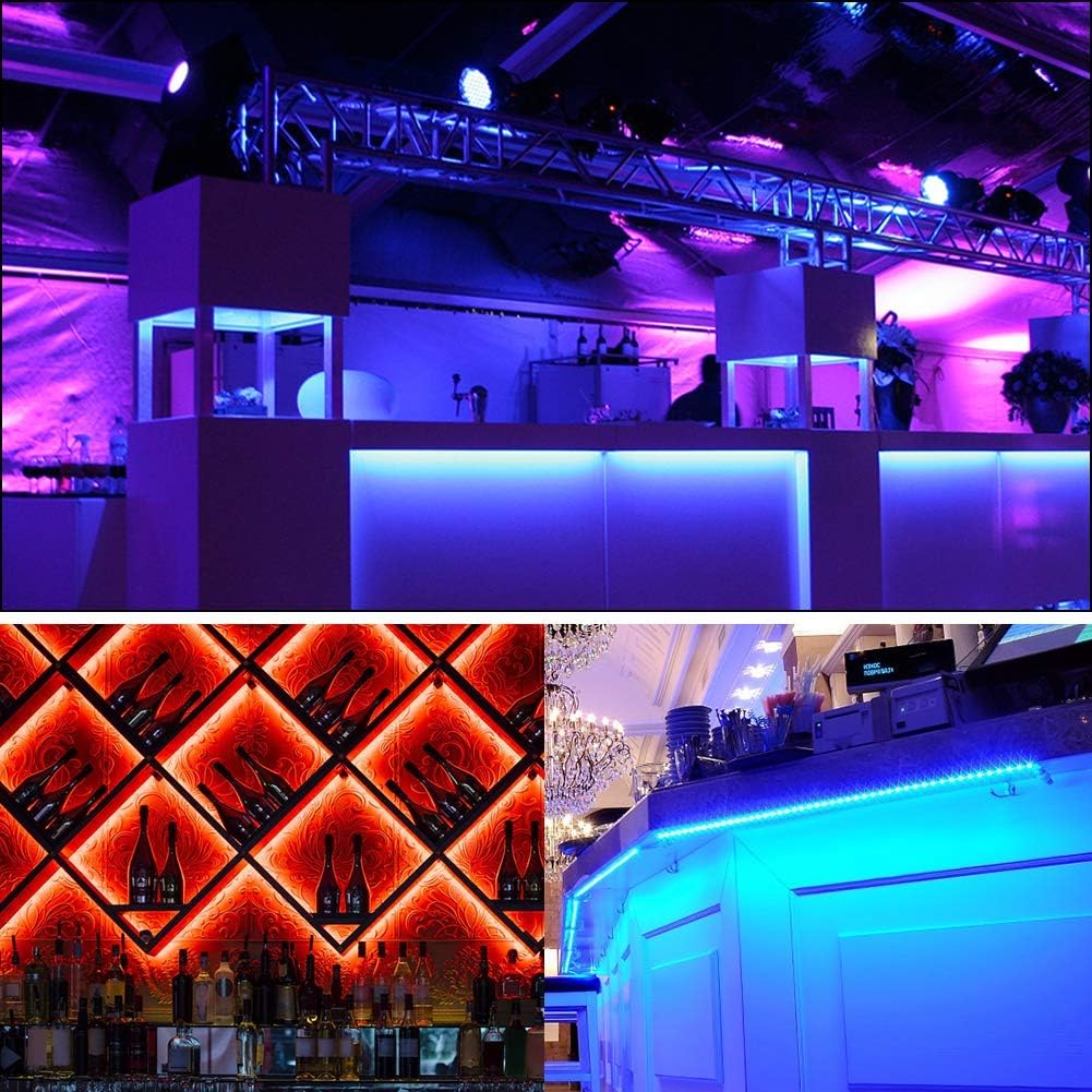 Sunboia RGB LED Strip Lights 2M 2Pack Flexible TV Backlight Bias Lighting LED Lights Waterproof 5050 with Battery Powered for Xmas Home DIY Desktop PC Music Festival Jellyfish Party Decorations - Image 3
