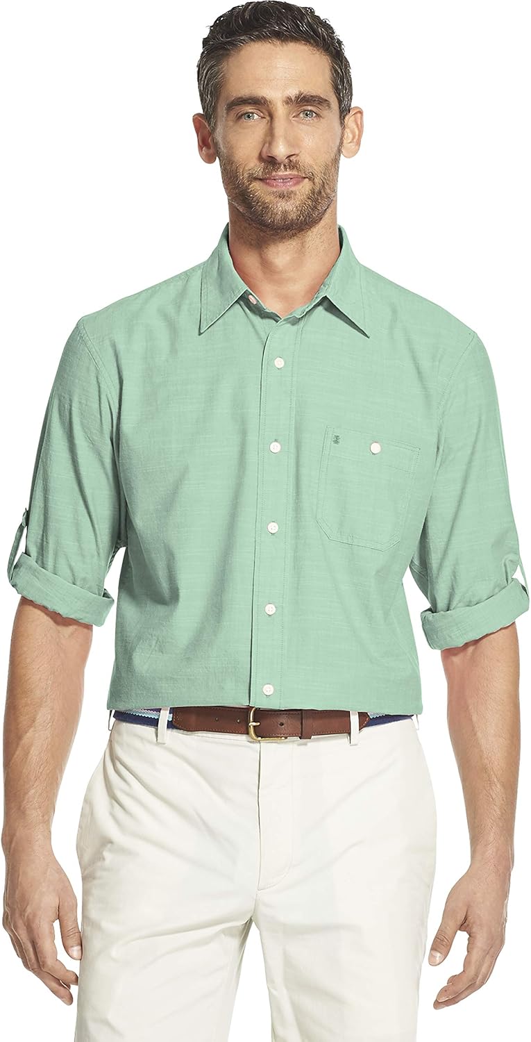 IZOD Men's Big and Tall Saltwater Dockside Chambray Long