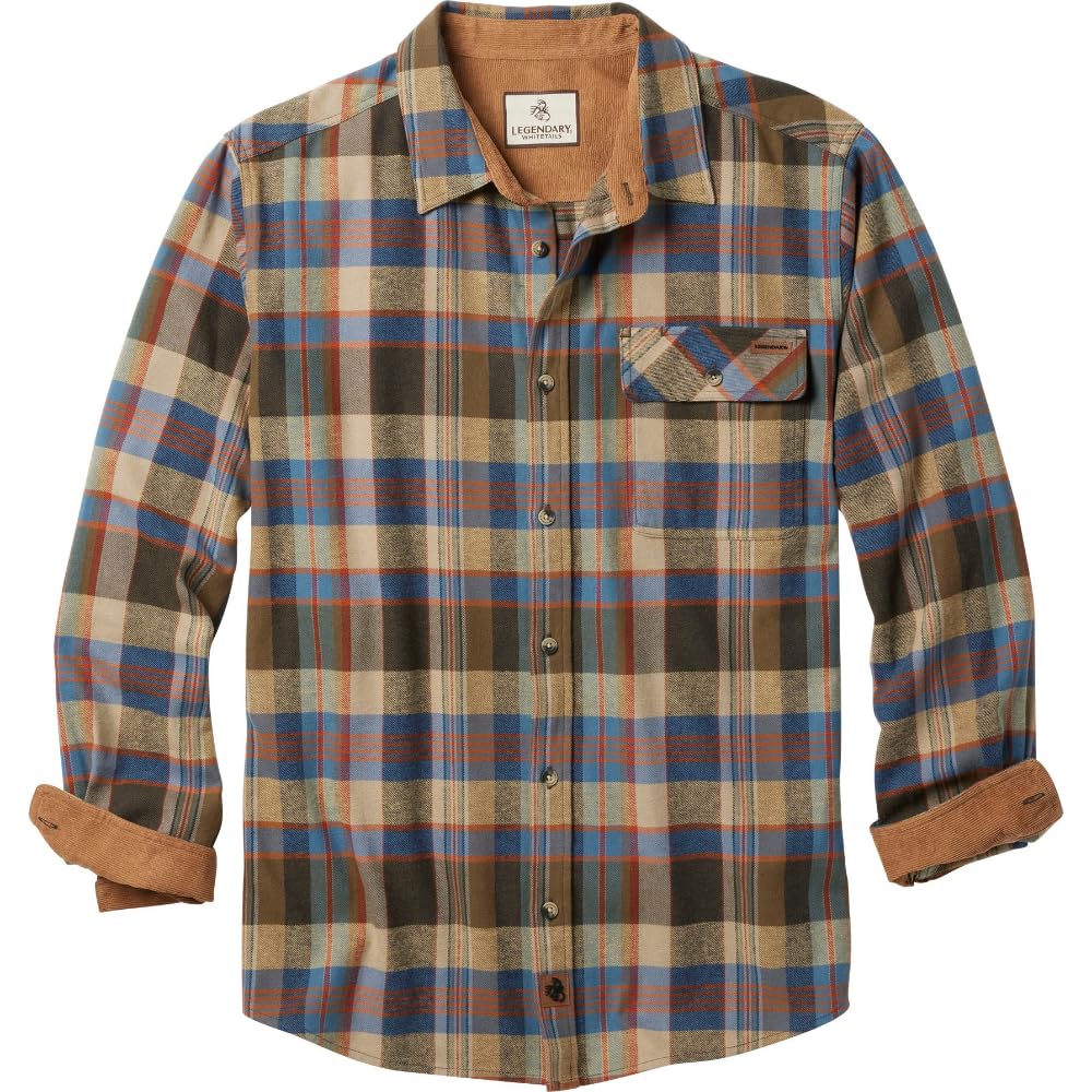 Legendary Whitetails Mens Long Sleeve Button Down 100% Cotton Flannel Shirt, Little Rock Plaid, XL Image
