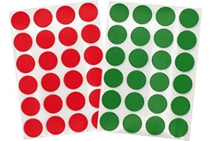 ChromaLabel 3/4 Inch Circle Sticker Labels, Easy to Write On Round Label Stickers, Permanent Adhesive Sticky Dots - 1200 Colored Dot Stickers per Variety Pack, Red and Green