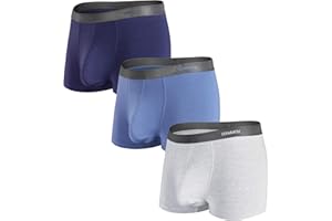 Separatec Mens Trunks Underwear with Dual Pouch Mens Underwear, Soft Breathable Rayon Made from Bamboo Trunks for Men