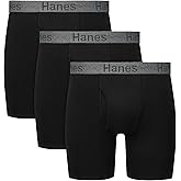 Hanes mens Stay Dry Pouch Boxer Briefs, Performance Stretch Boxer Brief With Leak Protection, 3-pack