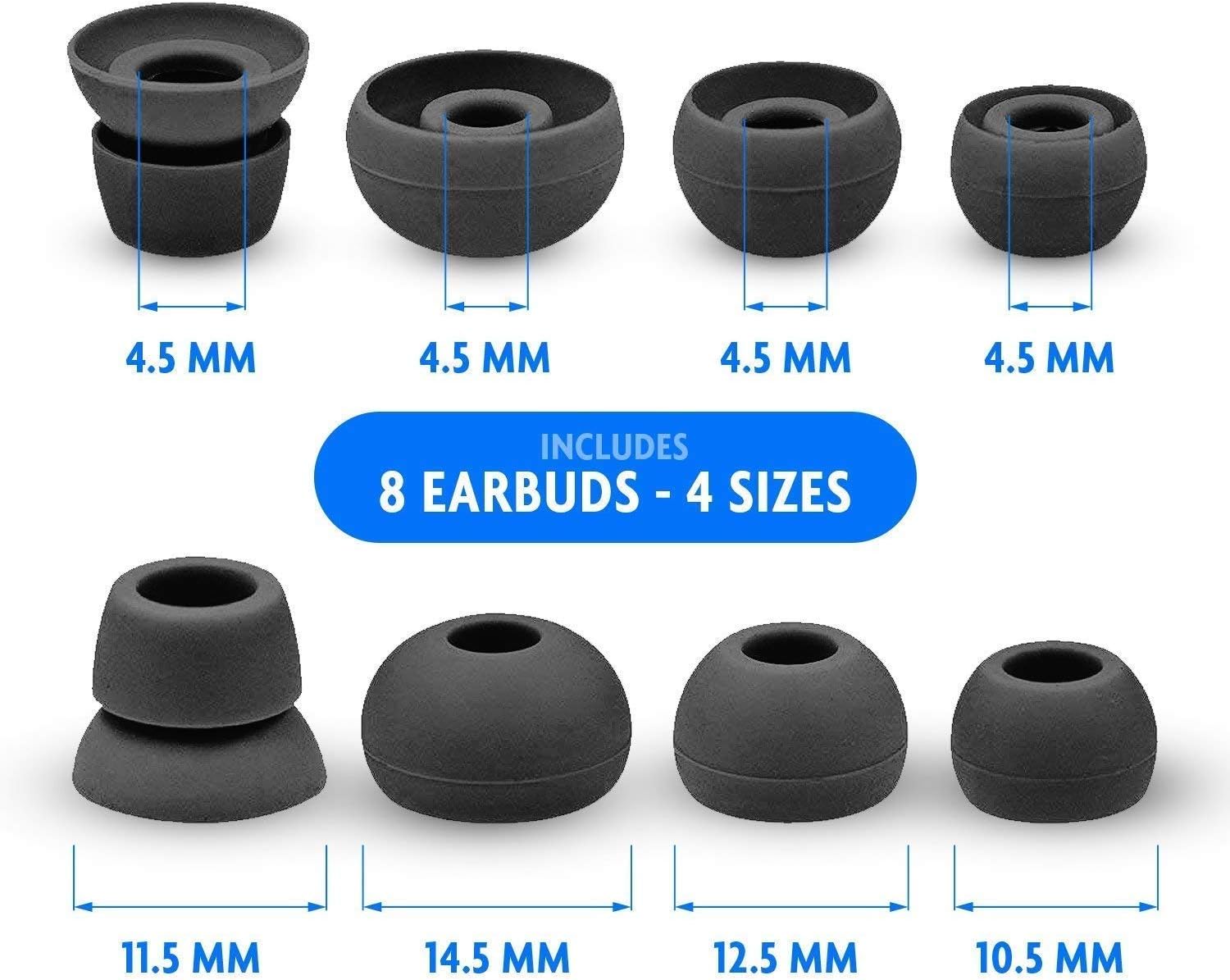 MMOBIEL Silicone Ear Tips Earbuds Set Compatible with Powerbeats 2/3 Monsterbeats Wireless Beats by Dre 4 works (Black) - Image 4