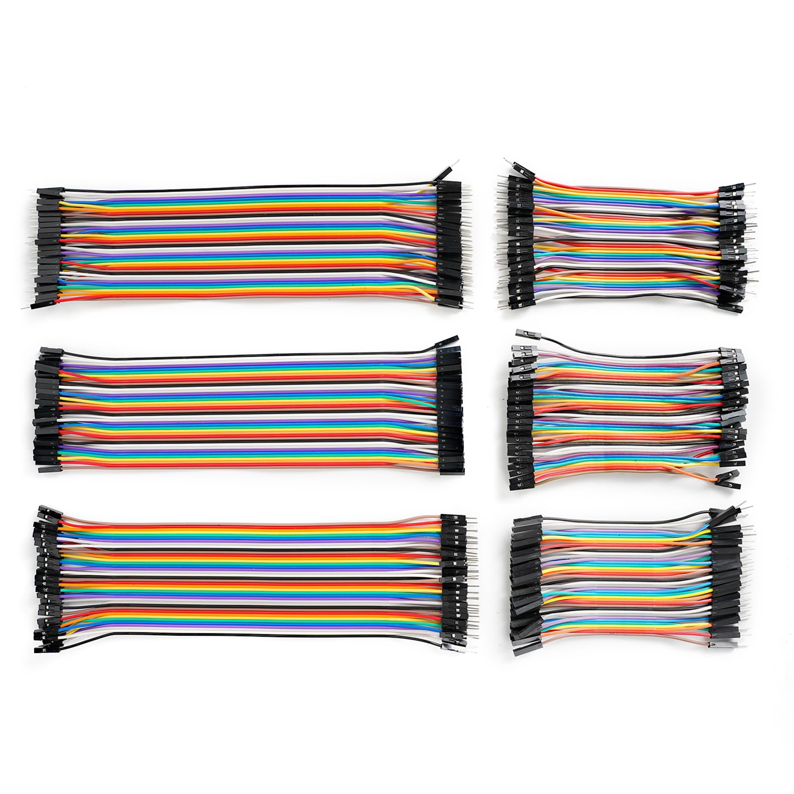 Yakomon Dupont Wire, 240pcs, 20cm & 10cm, 40pin, Female to Male, Multicolored Breadboard Jumper Cables Kit Compatible with Arduino