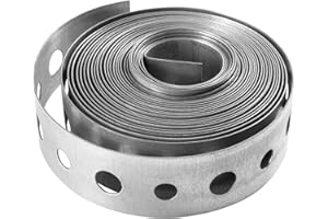FUNNYTEK 1Pack Gavanized Metal Pipe Strap 3/4-Inch x 10-Feet 28-Gauge Pipe Strapping with Holes Metal Pipe Hanger Strap for Pipe Support Hanging and Flexible Trimming
