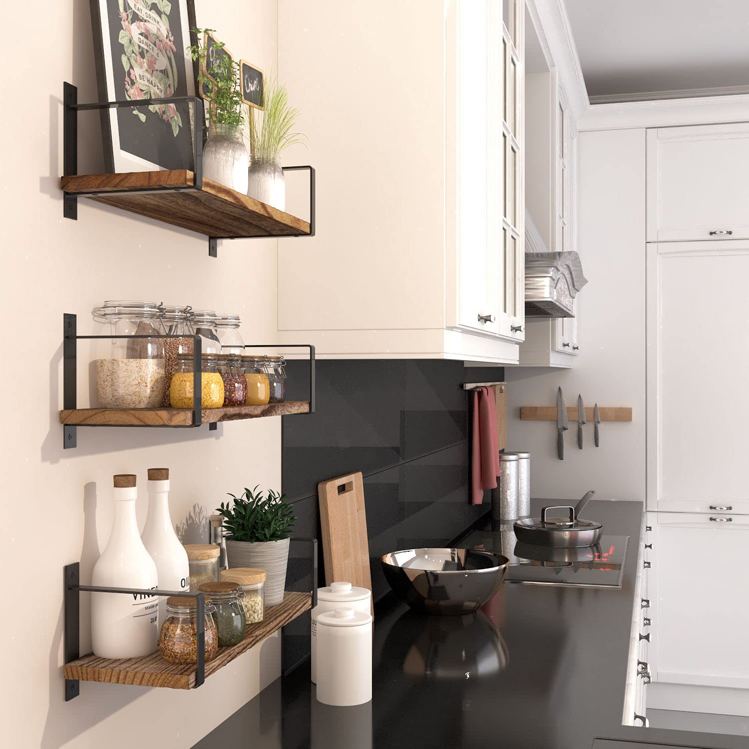 Wallniture Toledo Floating Shelves for Living Room Decor, Floating