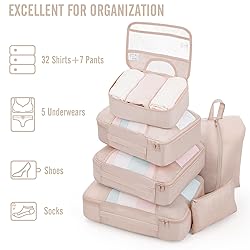 Veken 8 Set Packing Cubes for Travel, Beach