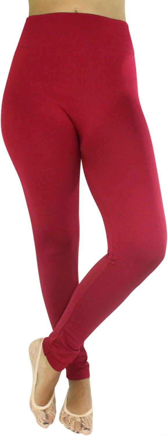 Red Fleece Lined Seamless Leggings at Amazon Women’s Clothing store