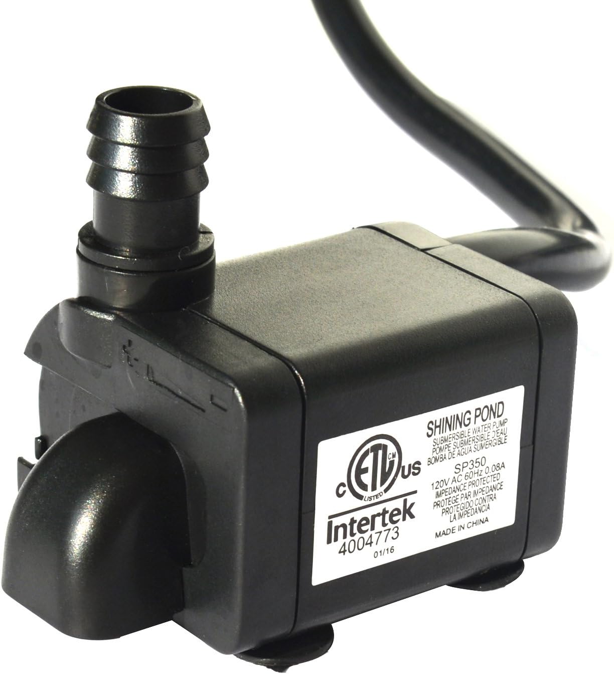 Shining Pond 120 GPH Submersible Water Pump with 6 ' Cord for Aquarium