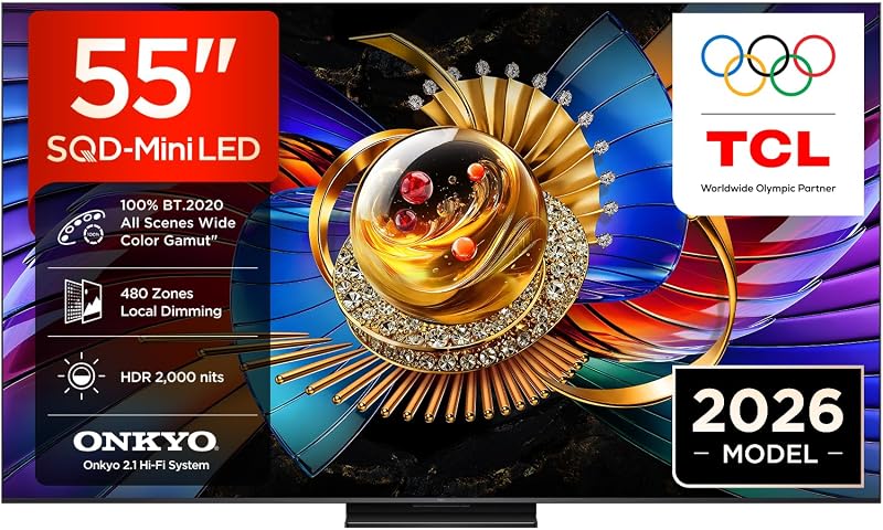 55Q7D Pro 55” SQD-Mini LED TV, 4K HDR 2000 nits, 480 Zones de Gradation, Google TV, Dolby Vision IQ & Atmos, 2.1 Onkyo, 144Hz, Apple AirPlay 2 & Alexa