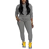 HBQ 2 Piece Outfits For Women Sweatsuits Sets Hooded Tracksuit Long Sleeve Pullover Jogger Sweat Pants Set