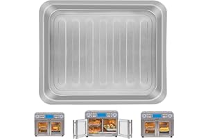 GXF Air Fryer Accessories for Emeril Lagasse Dual Zone 360 Air Fryer Oven 25 QT Extra Large, 14''×12'' Steel Air Fryer Tray Grill Pan Grill Plate Crisper Plate Replacement Parts Rack