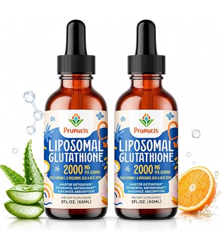 Lipo Naturals Liposomal Glutathione Complex Liquid (30 Doses) - Natural Formula Immunity + Liver Health + Anti-Aging Support with Vitamin C